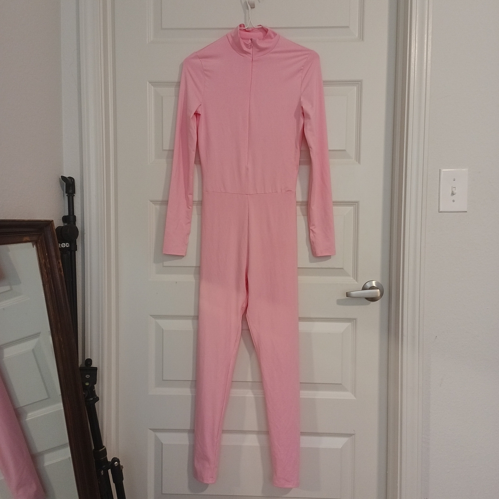 Pink Long Sleeve Jumpsuit